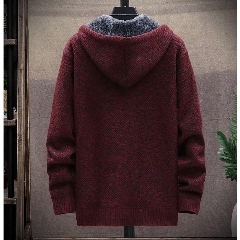 パーカー 長袖 メンズ アウター ジップアップ 裏起毛 裏ボア 厚手 モコモコ 紐付きフード 男性用 上着 羽織り 大きいサイズあり ファスナー 防寒 - 画像 (6)