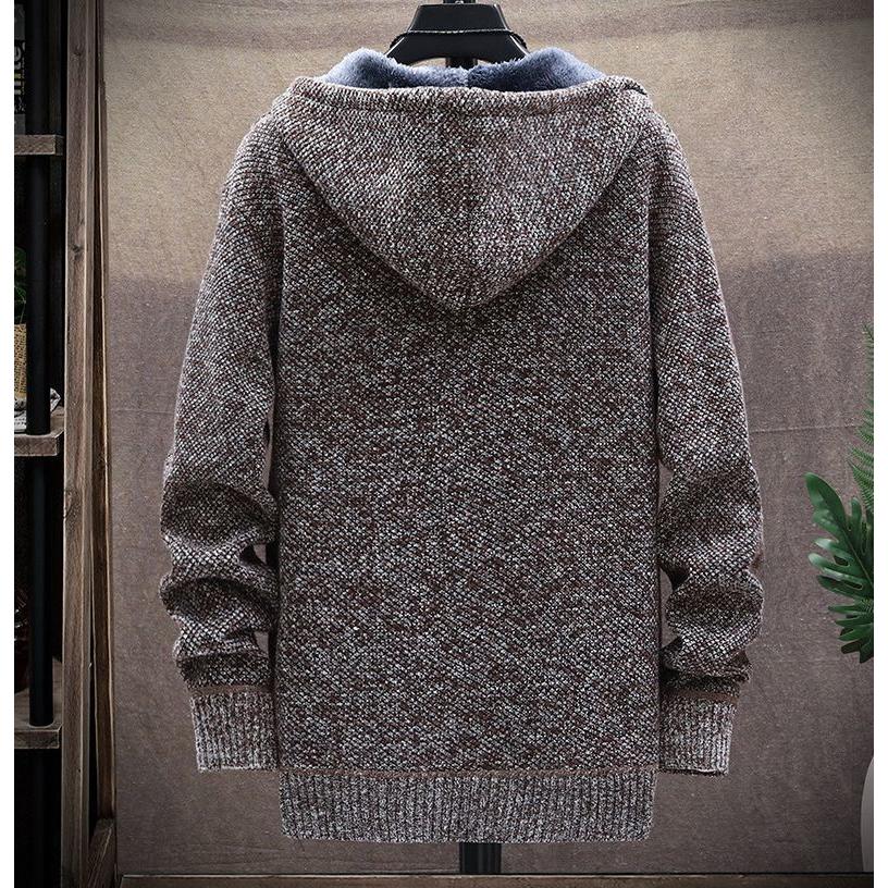 パーカー 長袖 メンズ アウター ジップアップ 裏起毛 裏ボア 厚手 モコモコ 紐付きフード 男性用 上着 羽織り 大きいサイズあり ファスナー 防寒 - 画像 (8)