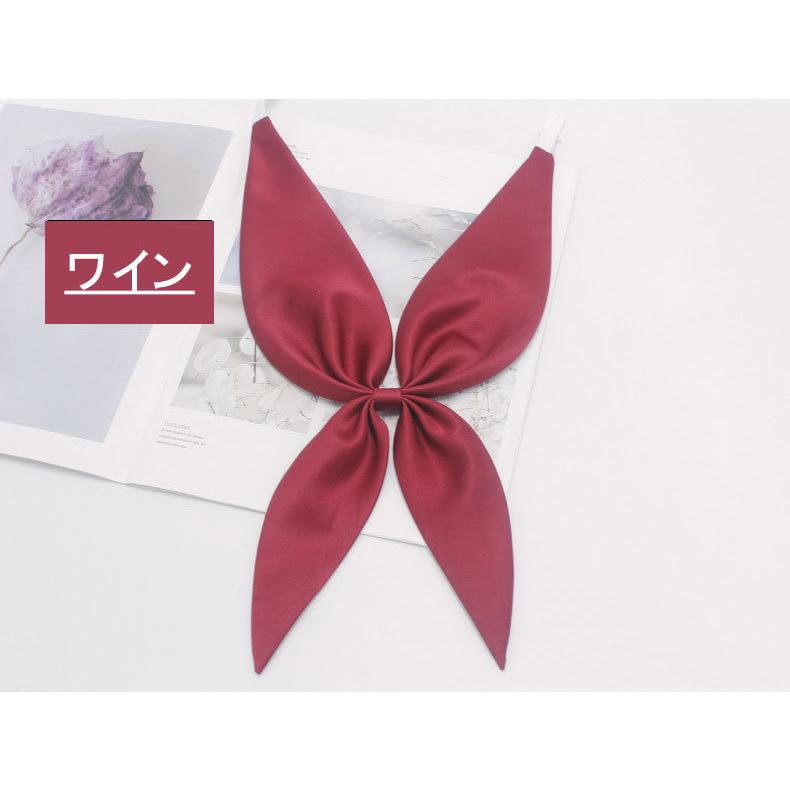 制服リボン スクールリボン リボン 制服 レディース 蝶ネクタイ セーラー服 ワンタッチ シルク風 無地 かわいい おしゃれ 女子高生 コスプレ - 画像 (2)