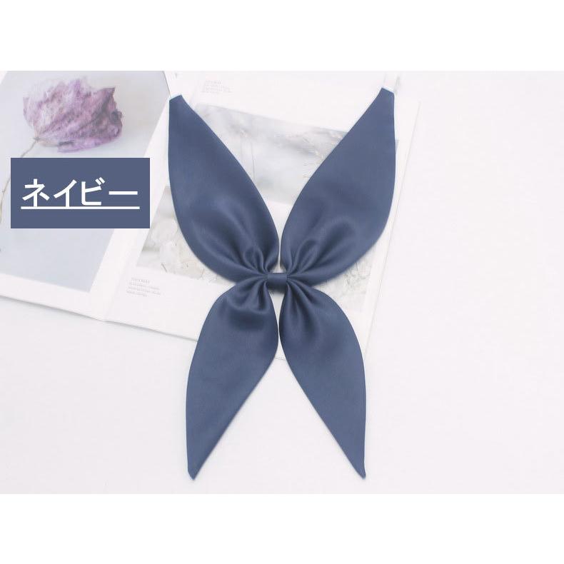 制服リボン スクールリボン リボン 制服 レディース 蝶ネクタイ セーラー服 ワンタッチ シルク風 無地 かわいい おしゃれ 女子高生 コスプレ - 画像 (4)