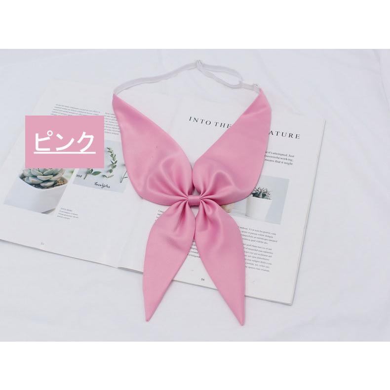 制服リボン スクールリボン リボン 制服 レディース 蝶ネクタイ セーラー服 ワンタッチ シルク風 無地 かわいい おしゃれ 女子高生 コスプレ - 画像 (5)