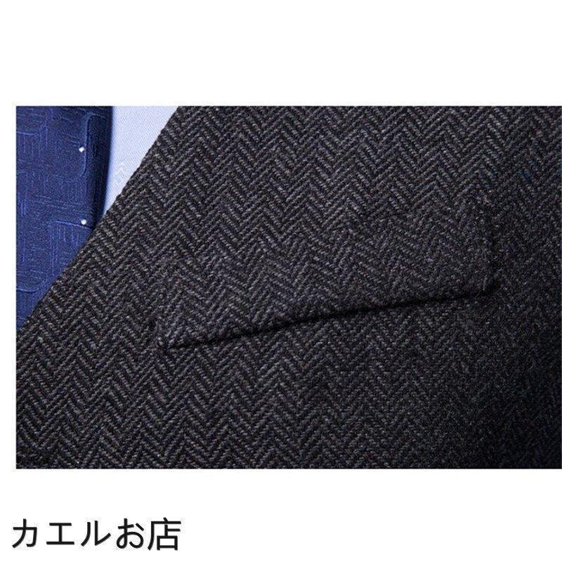 ジレ メンズ ジレメンズ スーツ テーラード フォーマル ビジネス チョッキ ノースリーブ スタイリッシュ 新作 - 画像 (9)