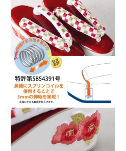 kimono cafe 振袖 草履 ヒール草履 市松と椿 赤 厚底 大きい 痛くない 成人式 レディース 刺繍 花 レトロ