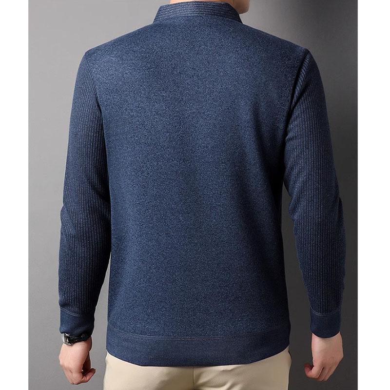 ニット メンズ 長袖 セーター 重ね着風 無地 おしゃれ シンプル 秋 秋服 秋物 秋冬 防寒 ハンサム 寒さ対策 暖かい お兄系 30代 40代 50代 - 画像 (9)