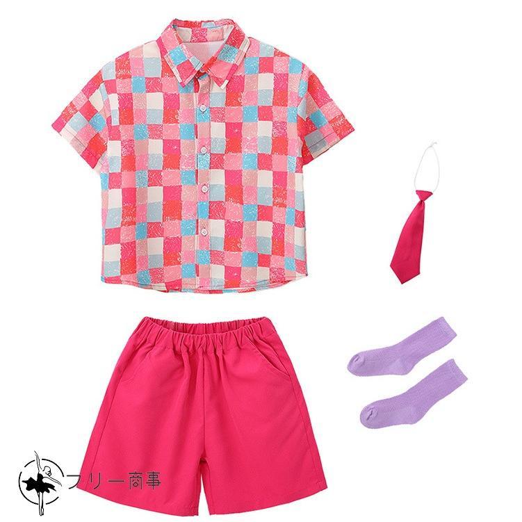 バラ色 韓国 キッズダンス衣装 セットアップ 半袖シャツ 短パン スカート 女の子 男の子 ステージ衣装 子供服 ヒップホップ 可愛い ダンスウェア 団体 演出服 派 - 画像 (8)