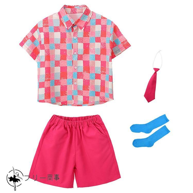 バラ色 韓国 キッズダンス衣装 セットアップ 半袖シャツ 短パン スカート 女の子 男の子 ステージ衣装 子供服 ヒップホップ 可愛い ダンスウェア 団体 演出服 派 - 画像 (9)