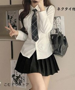 卒業式 スーツ 女の子 白シャツ 韓国 卒服 ブラウス 制服 ネクタイ 入学式 シャツ 小学校女子 高校生 フォーマルシャツ キッズ 子供フォーマル 大きいサイ