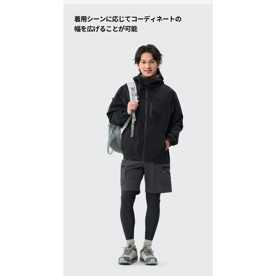 ACTLEIS レインウェア メンズ 上下 マウンテンパーカー ウィンドブレーカー マウンテンジャケット シェルジャケット レインジャケット セット 上下セット 防水 撥水 - 画像 (7)