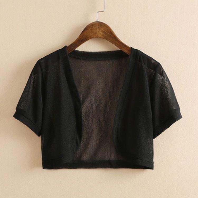 カーディガン 夏 レディース 薄手 サマーカーディガン ボレロ 半袖カーディガン シアー 日焼け防止 半袖 Vネック 紫外線対策 冷房対策 サマ - 画像 (2)