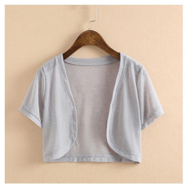 カーディガン 夏 レディース 薄手 サマーカーディガン ボレロ 半袖カーディガン シアー 日焼け防止 半袖 Vネック 紫外線対策 冷房対策 サマ - 画像 (8)