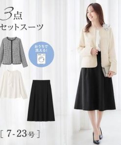 alotta アロッタ Alotta 【ボトムが選べる】入学式卒業式に!お家で洗える3点セットスーツ (モノトーン系)