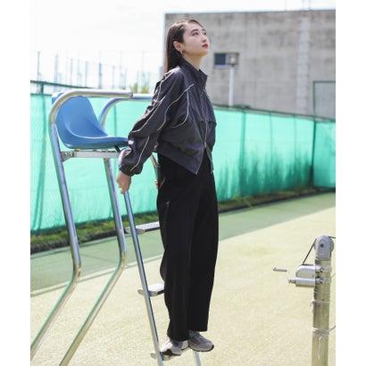 ボンジュールサガン BONJOUR SAGAN 配色パイピングナイロントラックジャケット (CHARCOAL-GRAY) - 画像 (2)