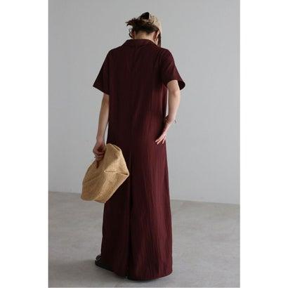 ボンジュールサガン BONJOUR SAGAN 襟付きハーフスリーブジャンプスーツ (DARK-WINE) - 画像 (3)