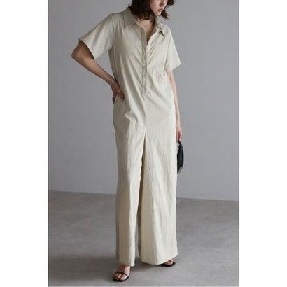 ボンジュールサガン BONJOUR SAGAN 襟付きハーフスリーブジャンプスーツ (DARK-WINE) - 画像 (6)