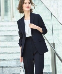 RUIRUE BOUTIQUE ルイルエブティック 選べる6タイプ洗えるスタイリッシュビジネススーツパンツセット （Aセット/ダークネイビー）