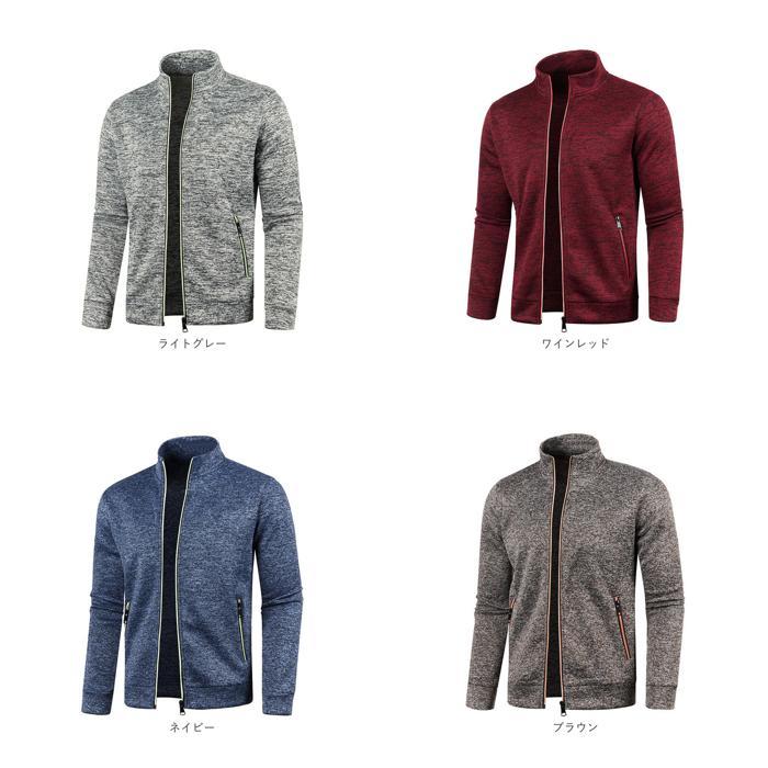 ☆ ブラック 2XL ハイネック カットソーメンズ スウェット ジップアップ カーディガン メンズ ジップトレーナー トップス 上 - 画像 (9)