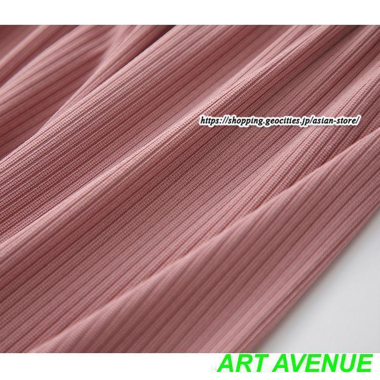 ワイドパンツ レディース ボトムス 低身長〜高身長 プリーツ パンツ ズボン ウエストゴム ストレート 春コーデ ワイド ゆったり ハイウエスト 夏秋服 リブ - 画像 (8)