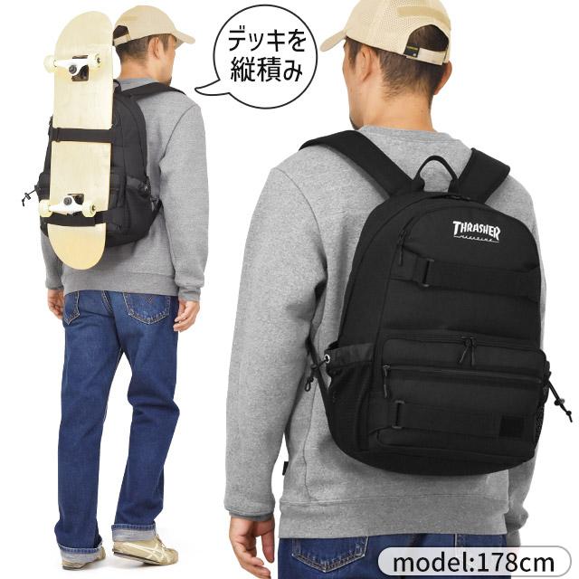 THRASHER スラッシー リュック 通学 バックパック 25リットル デッキベルト 男子 女子 女子高生 TH-D - 画像 (2)