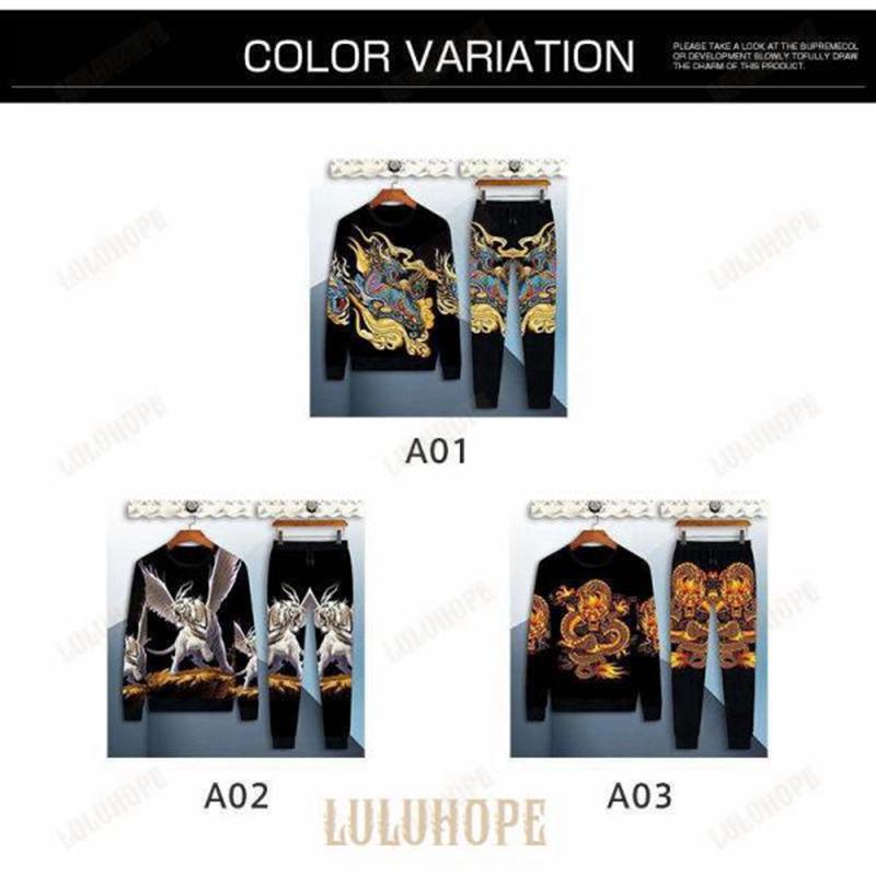 ジャージ メンズ セットアップ おしゃれ 龍柄 長袖パーカー トラ柄 かっこいい ジョガーパンツ 流行 ハンサム スウェット 春秋冬 上下 運動着 - 画像 (4)