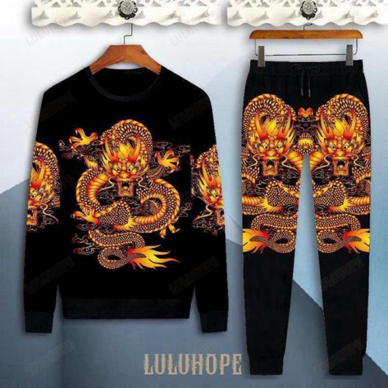 ジャージ メンズ セットアップ おしゃれ 龍柄 長袖パーカー トラ柄 かっこいい ジョガーパンツ 流行 ハンサム スウェット 春秋冬 上下 運動着 - 画像 (8)