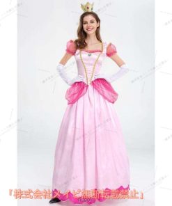 メイビピーチ姫 ドレス ワンピース 大人 レディース スーパー 風 コスプレ衣装 女の子 コスチューム イベント クリスマス 変装
