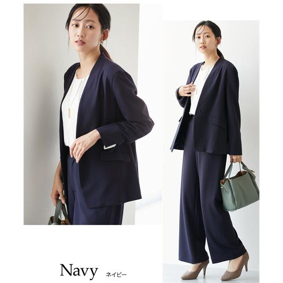 ニッセン レディース スーツ パンツスーツ セットアップ 春夏秋冬 洗える ストレッチ ジャケット ワイドパンツ テーパードパンツ s0 - 画像 (6)