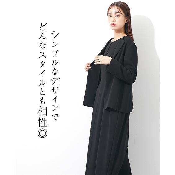 ニッセン 喪服 礼服 ジャケット 単品 レディース 日本製生地 洗える 防しわ フロントホック ノーカラー ラペル ブラックフォーマル M/L nissen - 画像 (5)