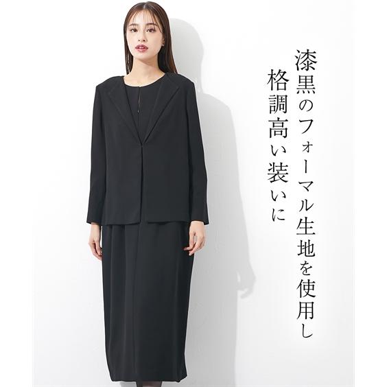 ニッセン 喪服 礼服 ジャケット 単品 レディース 日本製生地 洗える 防しわ フロントホック ノーカラー ラペル ブラックフォーマル M/L nissen - 画像 (9)