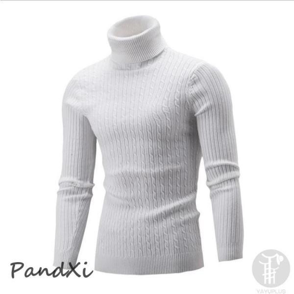 タートルネックセーター 春 ニットセーター メンズ セーター タートルネック ニット 無地 シンプル ビジネス オフィス 長袖 ニットソー 秋 冬 - 画像 (2)