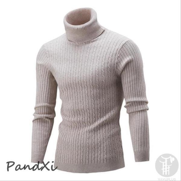 タートルネックセーター 春 ニットセーター メンズ セーター タートルネック ニット 無地 シンプル ビジネス オフィス 長袖 ニットソー 秋 冬 - 画像 (4)