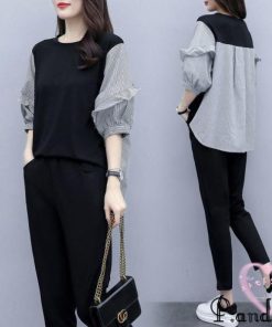 セットアップレディース春KL夏2点セットカジュアルトップスブラウスゆったり体型カバー大きいサイズ40代50代