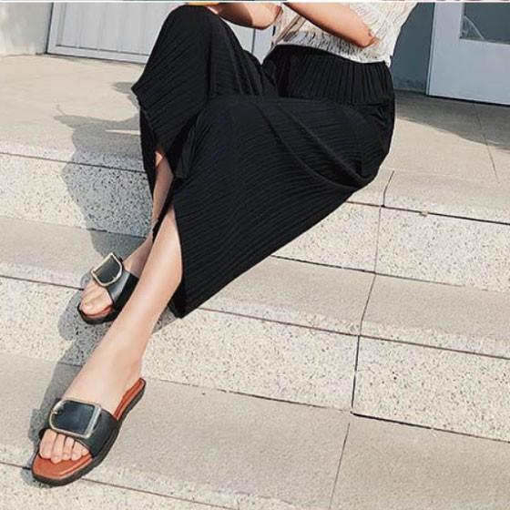 ワイドパンツ レディース 春 夏 秋 ガウチョパンツ プリーツ クロップド 七分丈 スカーチョ 7分丈 ブラック 20代 30代 40代 OL ママ 母