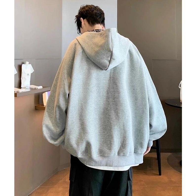 パーカー メンズ 長袖 ショート丈 ジップアップ ポケット付き ツーウェイジッパー ファスナー フード付き チェック切替 英字刺? ウエスタン ゆったり 高級感 ア - 画像 (6)