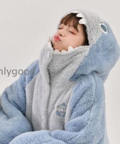 レディース もこもこパジャマ 着ぐるみ パジャマ 大人用 サメ オールインワン お祭り イベント 学園祭 文化祭 結婚式二次会 宴会 部屋着に 可愛い