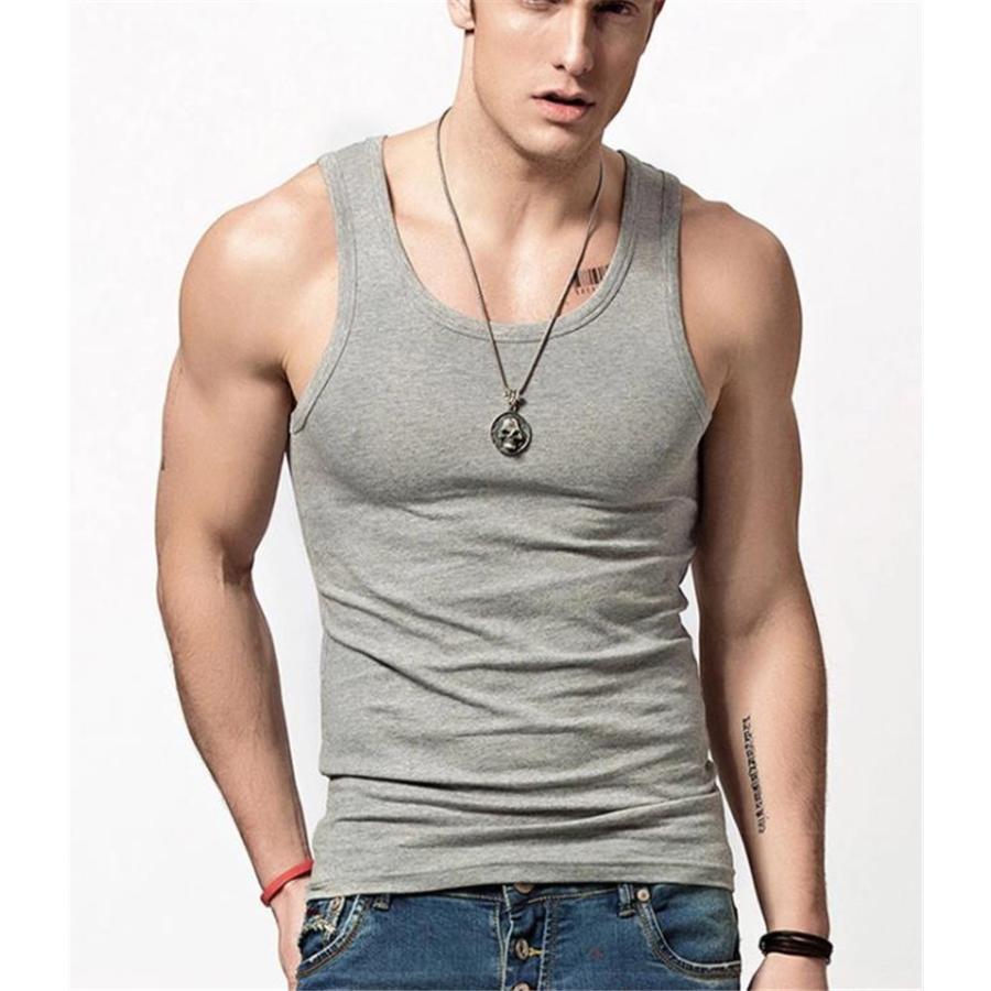 タンク メンズ インナー 綿 シャツ クルーネック 男性 肌着 下着 ストレッチ カジュアル 涼しい 吸汗速乾 筋トレ スポーツ - 画像 (7)