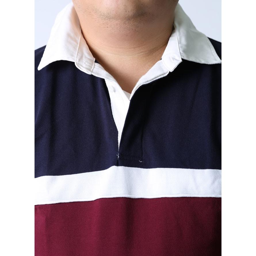 adidas 大きいサイズ ラガーシャツ メンズ カノコ 切替え 2L 3L 4L カジュアル 紺 白 緑 春 夏