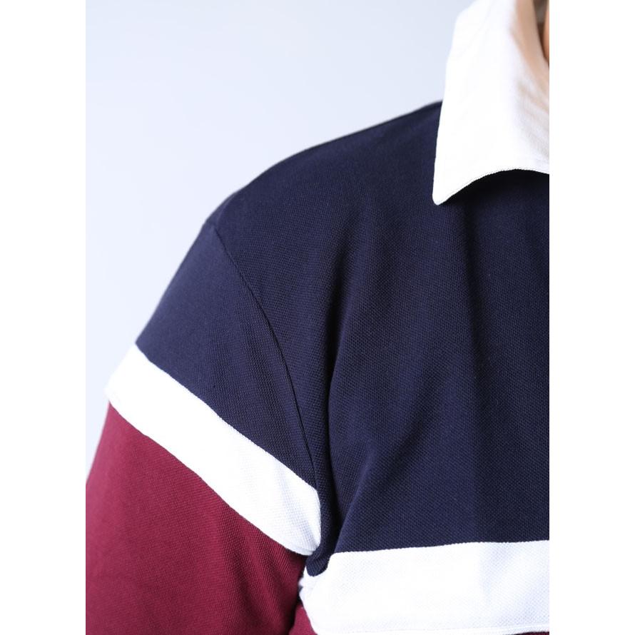 adidas 大きいサイズ ラガーシャツ メンズ カノコ 切替え 2L 3L 4L カジュアル 紺 白 緑 春 夏 - 画像 (2)