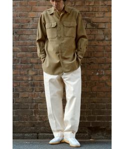 米軍 M37 ウールシャツ 長袖 カーキ USED アメリカ軍 GI 陸軍 ARMY WW2 M-37 フィールド マスタードシャツ ロングスリーブ 年代物 ビンテージ 実物ミリタリー