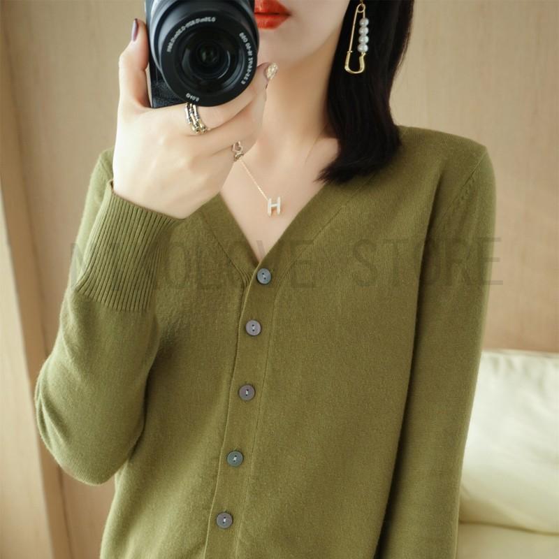 カーディガン ニット セーター vネック レディース 秋服 ニットカーディガン 長袖 薄手 春秋冬 通勤 夏 日焼け止め 冷房対策 - 画像 (3)