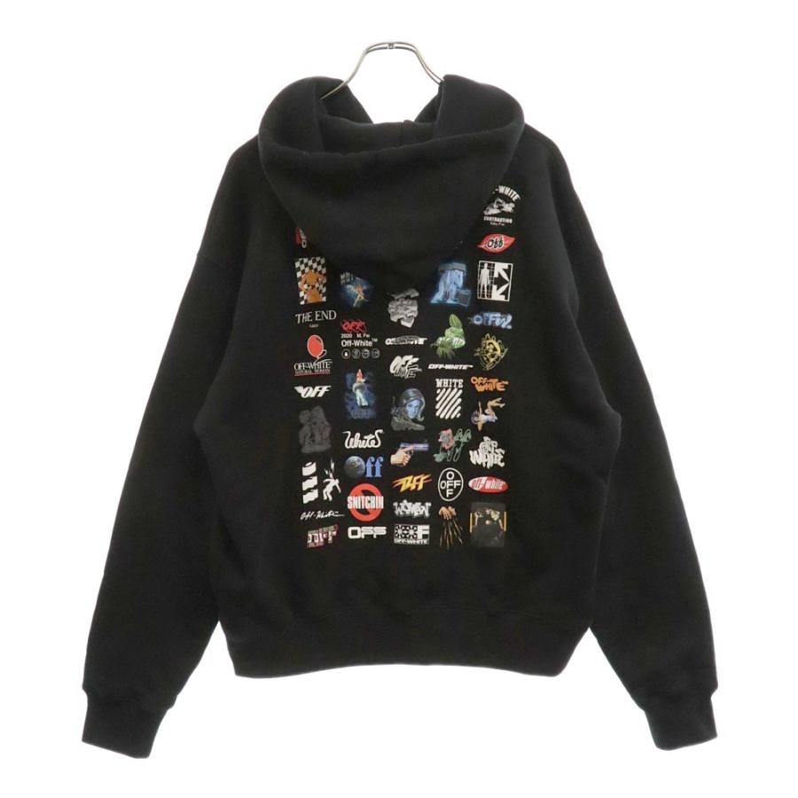 OFF-WHITE オフホワイト 24SS CLB SKATE Hoodie クラブ スケート プリント スウェット プルオーバーパーカー ブラック OMBB085G23FLE015