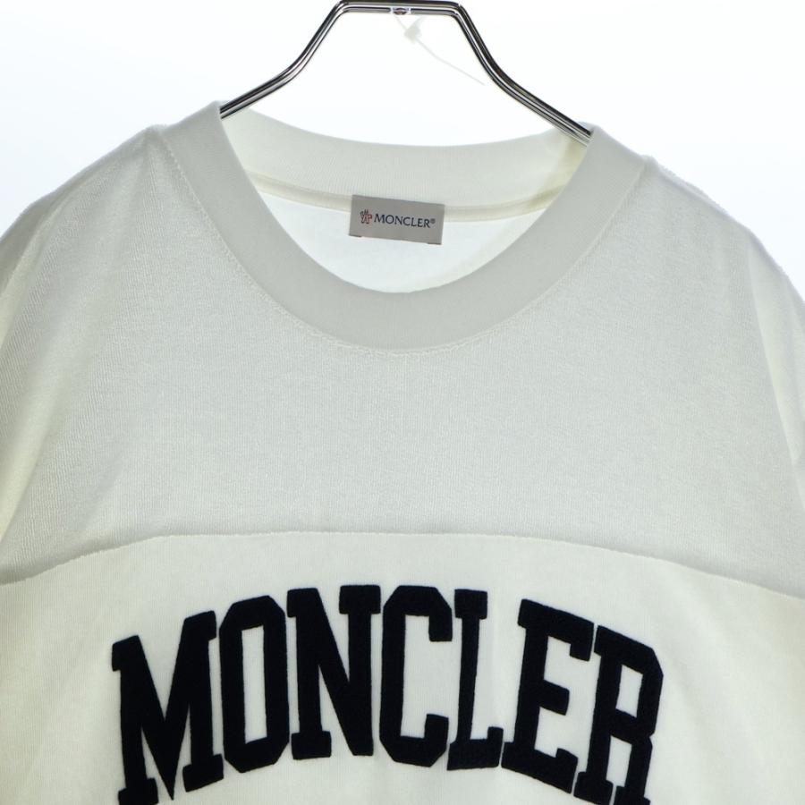 MONCLER モンクレール 24SS パイルロゴ クルーネック スウェット トレーナー ホワイト J10918G00024 899VV - 画像 (2)