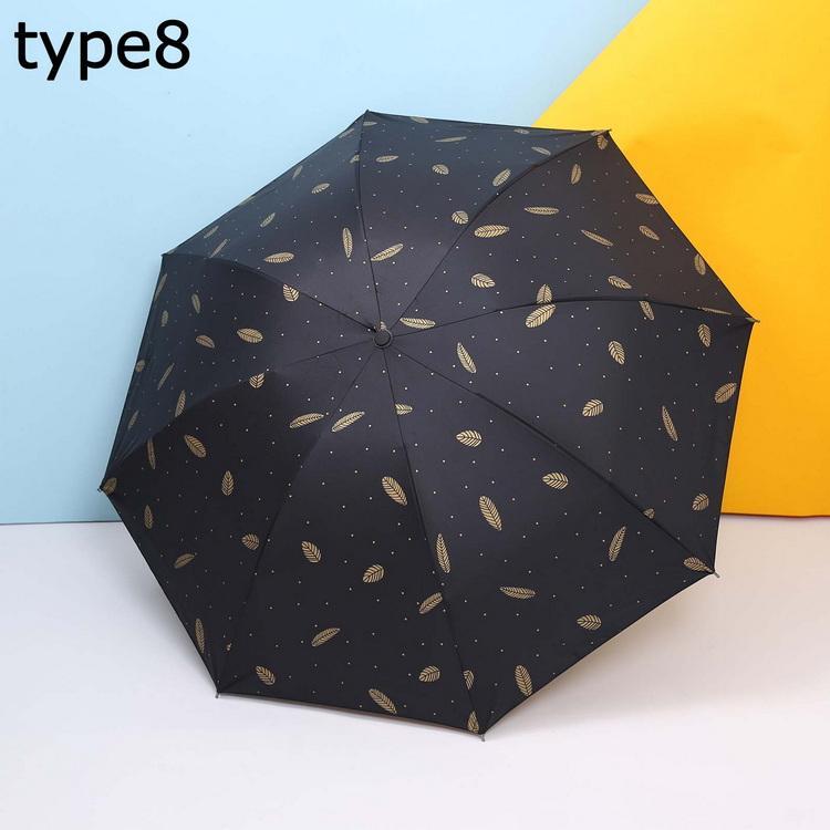 【タイムセール】日傘 雨傘 折り畳み傘 軽量 折りたたみ傘 晴雨兼用傘 折りたたみ 傘 8本骨 3段折り畳傘 撥水 100%完全遮光 日傘 レディース - 画像 (8)