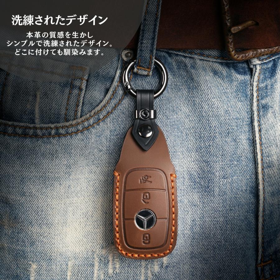 メルセデスベンツ C Eクラス GLA GLC GLECシリーズ用 高級本革スマートキーケース W213 E200 E220d E250 E300 E400 メンズ 納車祝い B2 バレンタインギフト - 画像 (5)