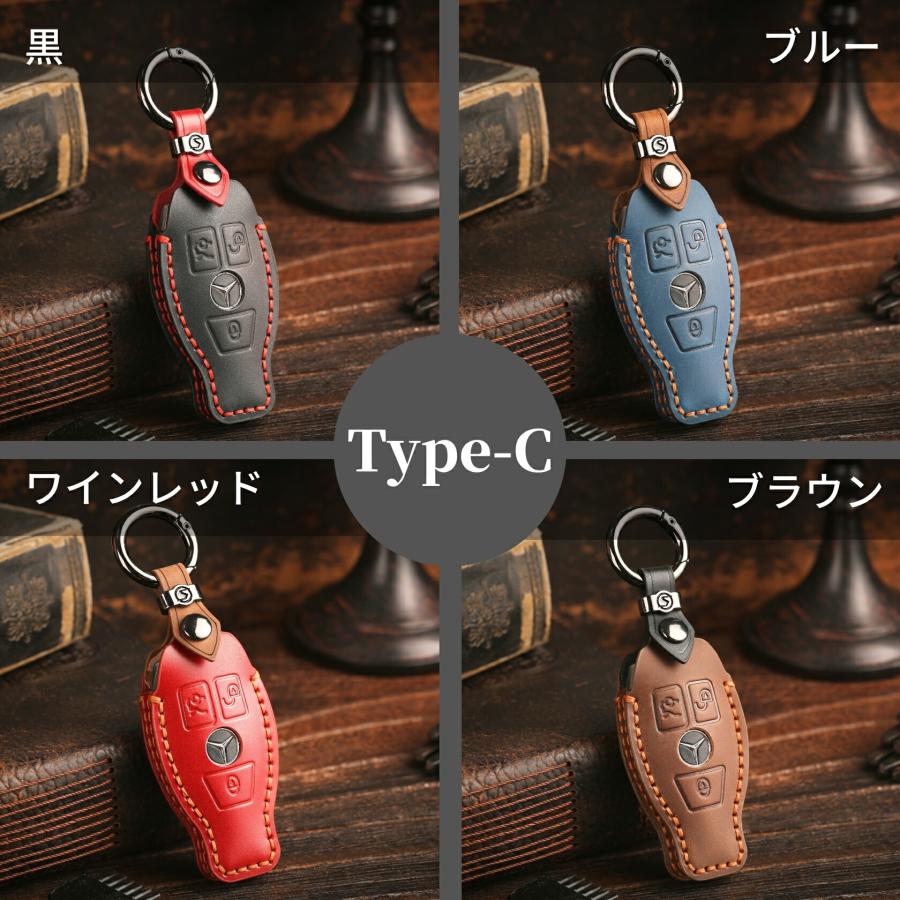 メルセデスベンツ C Eクラス GLA GLC GLECシリーズ用 高級本革スマートキーケース W213 E200 E220d E250 E300 E400 メンズ 納車祝い B2 バレンタインギフト - 画像 (6)