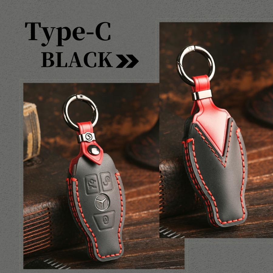 メルセデスベンツ C Eクラス GLA GLC GLECシリーズ用 高級本革スマートキーケース W213 E200 E220d E250 E300 E400 メンズ 納車祝い B2 バレンタインギフト - 画像 (8)