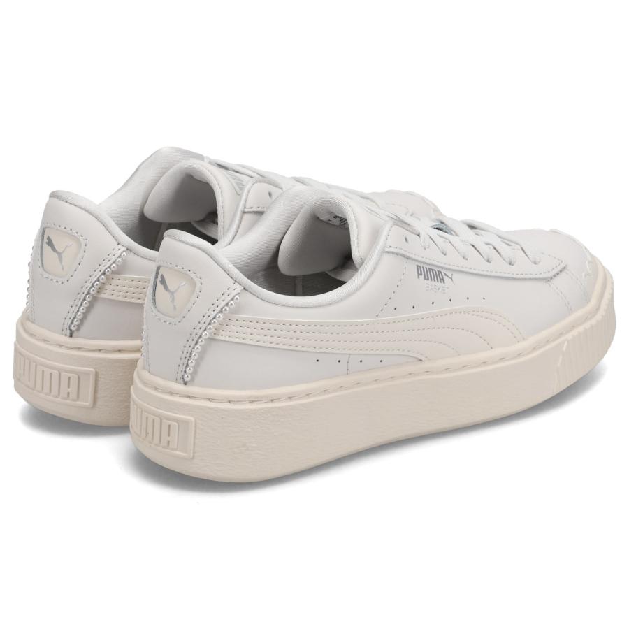 PUMA プーマ スニーカー レディース 厚底 バスケット プラットフォーム パール BASKET PLATFORM PEARL WNS グレー 398910-01 - 画像 (2)