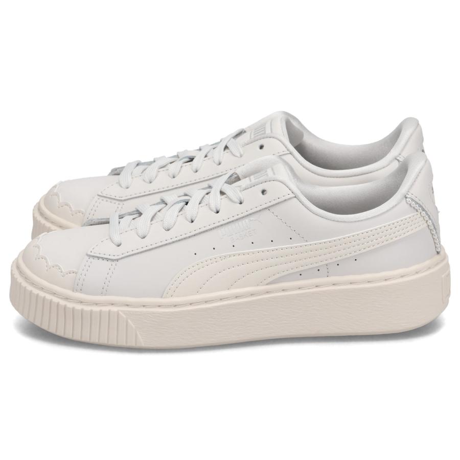 PUMA プーマ スニーカー レディース 厚底 バスケット プラットフォーム パール BASKET PLATFORM PEARL WNS グレー 398910-01 - 画像 (3)