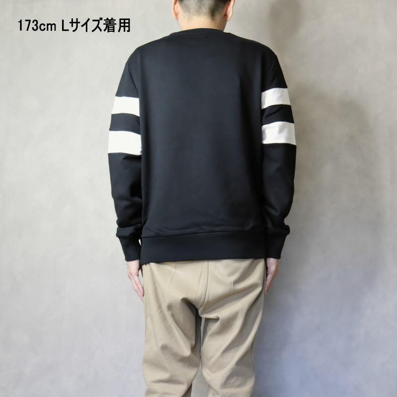 FRED PERRY 交換送料片道無料 フレッドペリー ティップド スリーブ スウェットシャツ TIPPED SLEEVE SWEATSHIRT M5544 102 ブラック - 画像 (4)