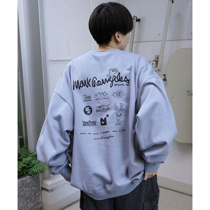 Mark Gonzales MARK GONZALES ARTWORK COLLECTION マーク ゴンザレス ビッグシルエット イラストバックプリント プルオーバースウェット ユニセックス - 画像 (4)