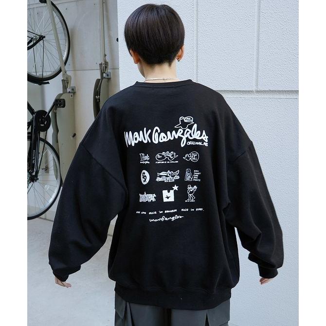 Mark Gonzales MARK GONZALES ARTWORK COLLECTION マーク ゴンザレス ビッグシルエット イラストバックプリント プルオーバースウェット ユニセックス